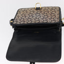 CELINE C Sulky Shoulder Bag Canvas Navy Gold Auth 151728-18