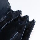 CELINE C Sulky Shoulder Bag Canvas Navy Gold Auth 151728-20