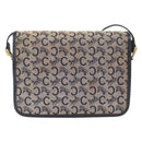 CELINE C Sulky Shoulder Bag Canvas Navy Gold Auth 151728-2