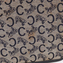 CELINE C Sulky Shoulder Bag Canvas Navy Gold Auth 151728-3