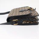 CELINE C Sulky Shoulder Bag Canvas Navy Gold Auth 151728-5