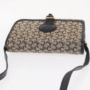 CELINE C Sulky Shoulder Bag Canvas Navy Gold Auth 151728-7