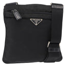 PRADA Shoulder Bag Nylon Black Silver Auth 151729-1