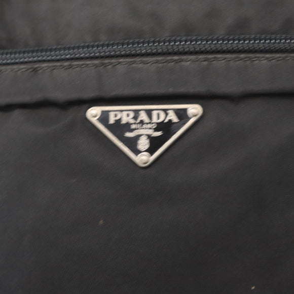 PRADA Shoulder Bag Nylon Black Silver Auth 151729