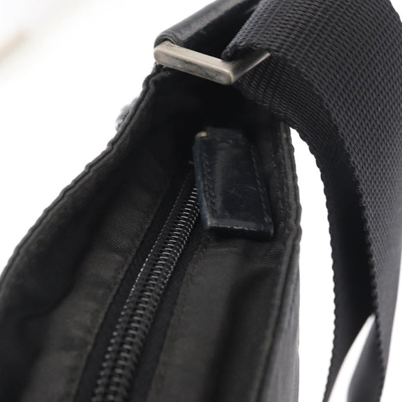 PRADA Shoulder Bag Nylon Black Silver Auth 151729