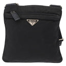 PRADA Shoulder Bag Nylon Black Silver Auth 151729-2