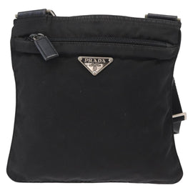 PRADA Shoulder Bag Nylon Black Silver Auth 151729 - 0
