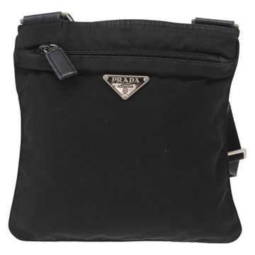 PRADA Shoulder Bag Nylon Black Silver Auth 151729 - 0