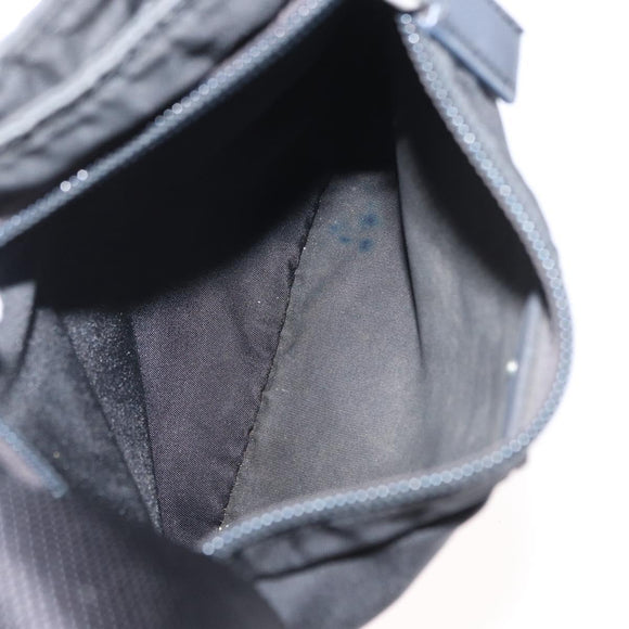 PRADA Shoulder Bag Nylon Black Silver Auth 151729