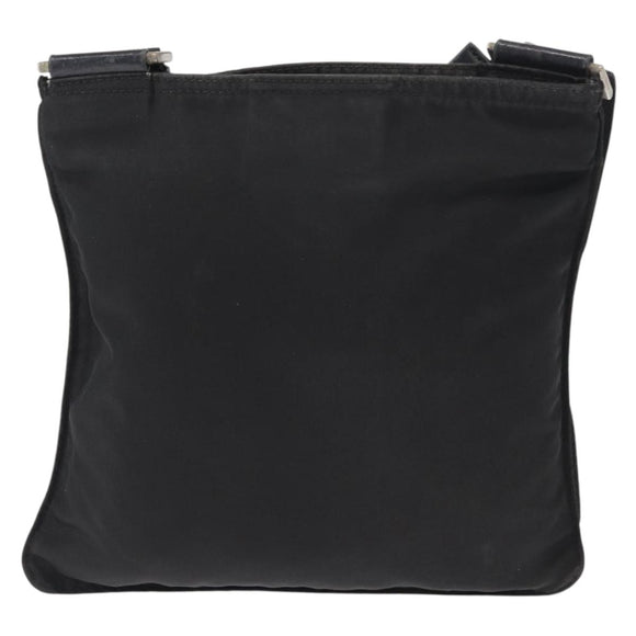 PRADA Shoulder Bag Nylon Black Silver Auth 151729