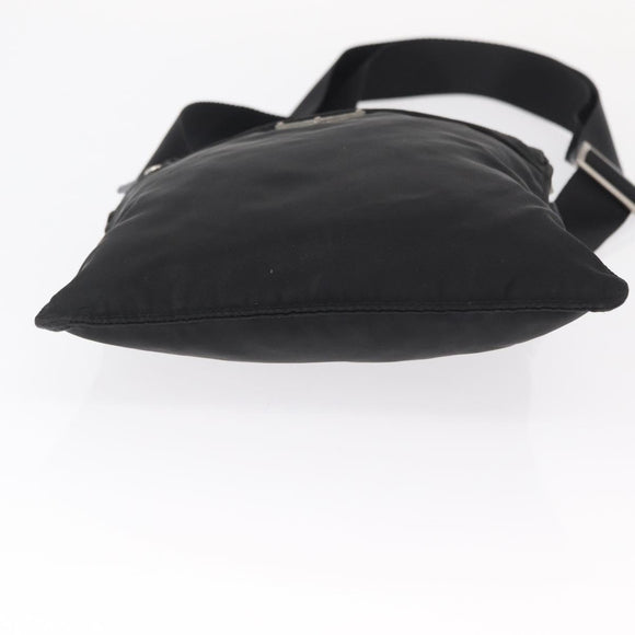 PRADA Shoulder Bag Nylon Black Silver Auth 151729