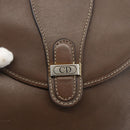 Christian Dior Shoulder Bag Leather Brown Gold Auth 151731-14
