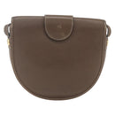 Christian Dior Shoulder Bag Leather Brown Gold Auth 151731-3