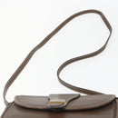 Christian Dior Shoulder Bag Leather Brown Gold Auth 151731-8