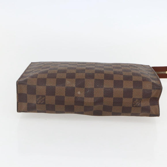 LOUIS VUITTON Damier Ebene Poche Toilette 26 Pouch N47543 LV Auth 151733