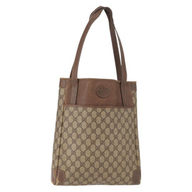 GUCCI GG Supreme Tote Bag PVC Beige Gold 002 123 0035 Auth 151735
