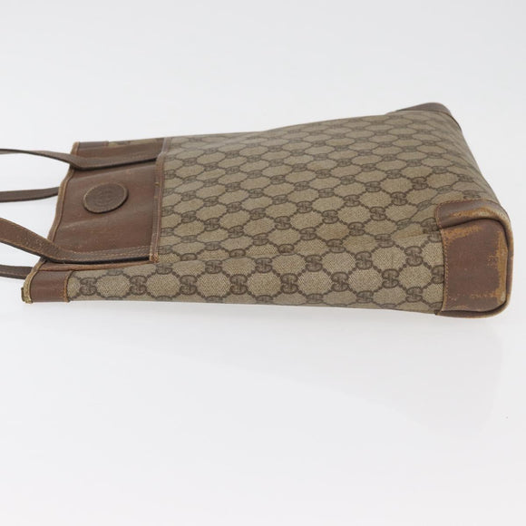 GUCCI GG Supreme Tote Bag PVC Beige Gold 002 123 0035 Auth 151735