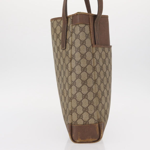 GUCCI GG Supreme Tote Bag PVC Beige Gold 002 123 0035 Auth 151735