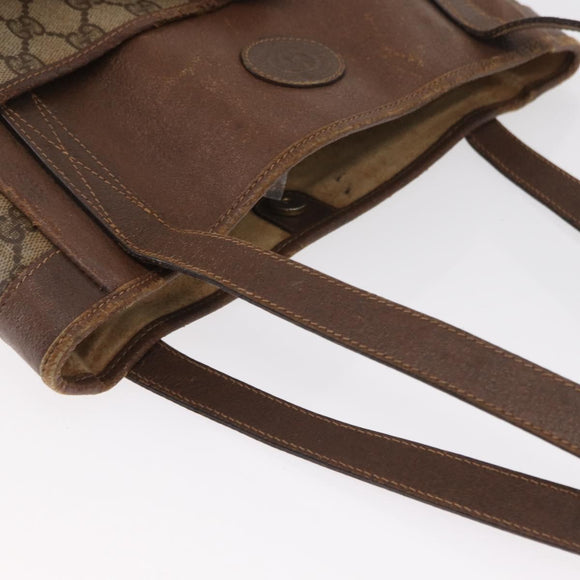 GUCCI GG Supreme Tote Bag PVC Beige Gold 002 123 0035 Auth 151735