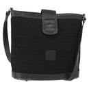 FENDI Zucchino Canvas Shoulder Bag Black Gold Auth 151737-1