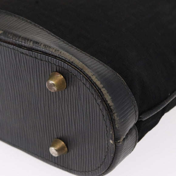 FENDI Zucchino Canvas Shoulder Bag Black Gold Auth 151737