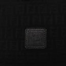 FENDI Zucchino Canvas Shoulder Bag Black Gold Auth 151737-17