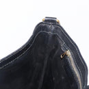 FENDI Zucchino Canvas Shoulder Bag Black Gold Auth 151737-19