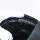 FENDI Zucchino Canvas Shoulder Bag Black Gold Auth 151737-20