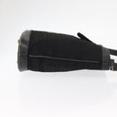 FENDI Zucchino Canvas Shoulder Bag Black Gold Auth 151737-3