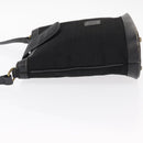 FENDI Zucchino Canvas Shoulder Bag Black Gold Auth 151737-4