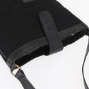 FENDI Zucchino Canvas Shoulder Bag Black Gold Auth 151737-6