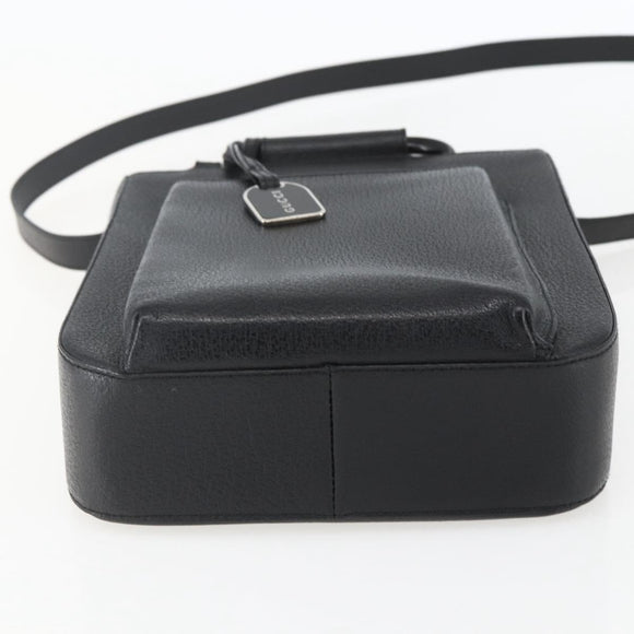 GUCCI Hand Bag Leather 2way Black Silver 002 1118 0463 Auth 151738