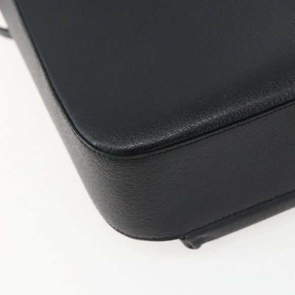 GUCCI Hand Bag Leather 2way Black Silver 002 1118 0463 Auth 151738