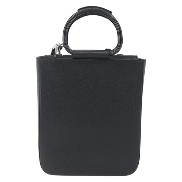 GUCCI Hand Bag Leather 2way Black Silver 002 1118 0463 Auth 151738