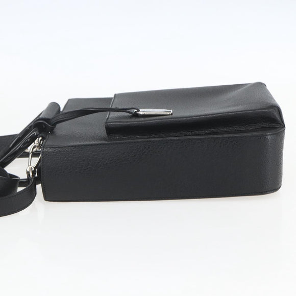 GUCCI Hand Bag Leather 2way Black Silver 002 1118 0463 Auth 151738