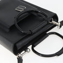 GUCCI Hand Bag Leather 2way Black Silver 002 1118 0463 Auth 151738-6