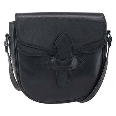 SAINT LAURENT Shoulder Bag Leather Black Auth 151739