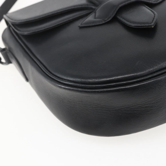SAINT LAURENT Shoulder Bag Leather Black Auth 151739