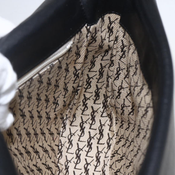 SAINT LAURENT Shoulder Bag Leather Black Auth 151739