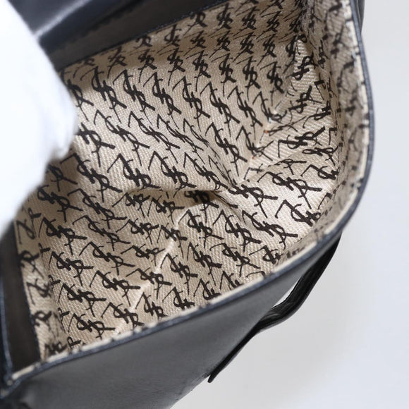 SAINT LAURENT Shoulder Bag Leather Black Auth 151739