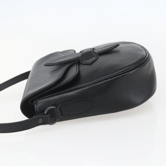 SAINT LAURENT Shoulder Bag Leather Black Auth 151739