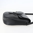 SAINT LAURENT Shoulder Bag Leather Black Auth 151739-5