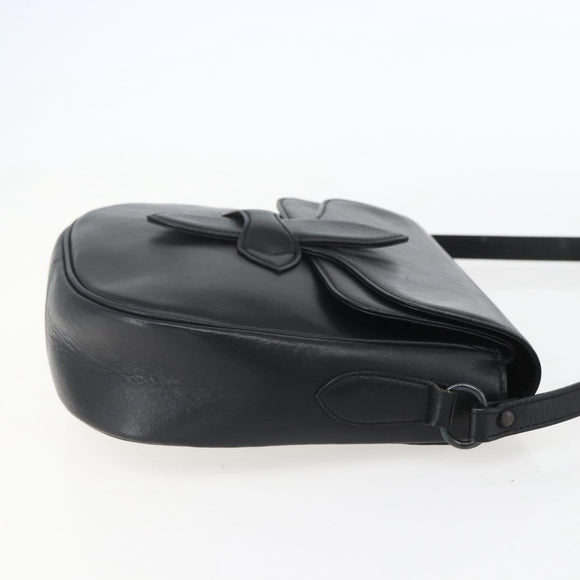 SAINT LAURENT Shoulder Bag Leather Black Auth 151739