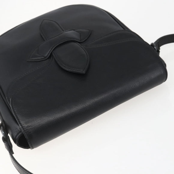 SAINT LAURENT Shoulder Bag Leather Black Auth 151739