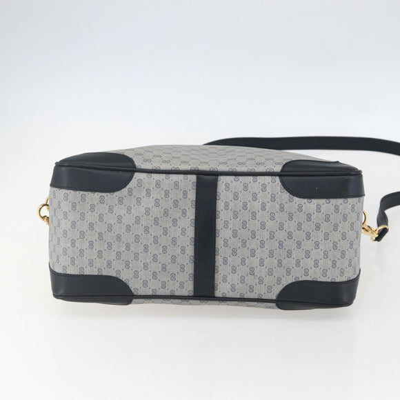 GUCCI Micro GG Supreme Hand Bag PVC 2way Navy Gold 002 122 0033 Auth 151742