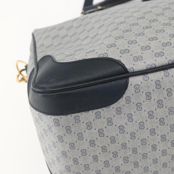 GUCCI Micro GG Supreme Hand Bag PVC 2way Navy Gold 002 122 0033 Auth 151742