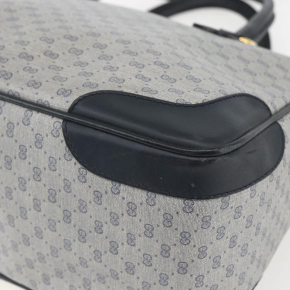 GUCCI Micro GG Supreme Hand Bag PVC 2way Navy Gold 002 122 0033 Auth 151742