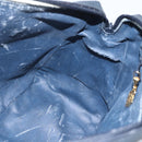 GUCCI Micro GG Supreme Hand Bag PVC 2way Navy Gold 002 122 0033 Auth 151742-20