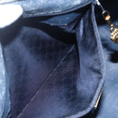 GUCCI Micro GG Supreme Hand Bag PVC 2way Navy Gold 002 122 0033 Auth 151742-22