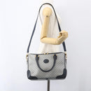 GUCCI Micro GG Supreme Hand Bag PVC 2way Navy Gold 002 122 0033 Auth 151742-24